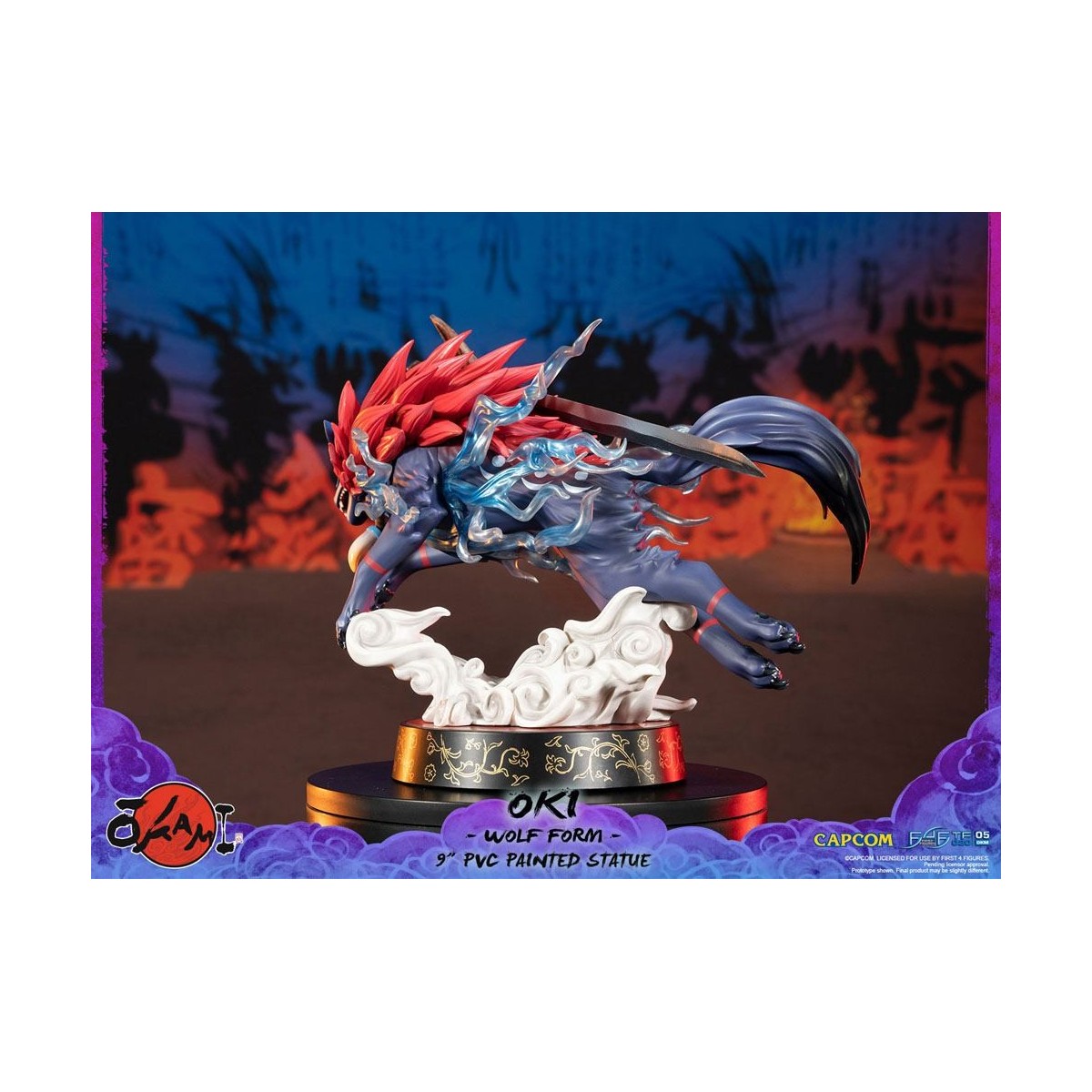 Erste 4 Figuren Okami - OKI Wolf Form PVC Statuette