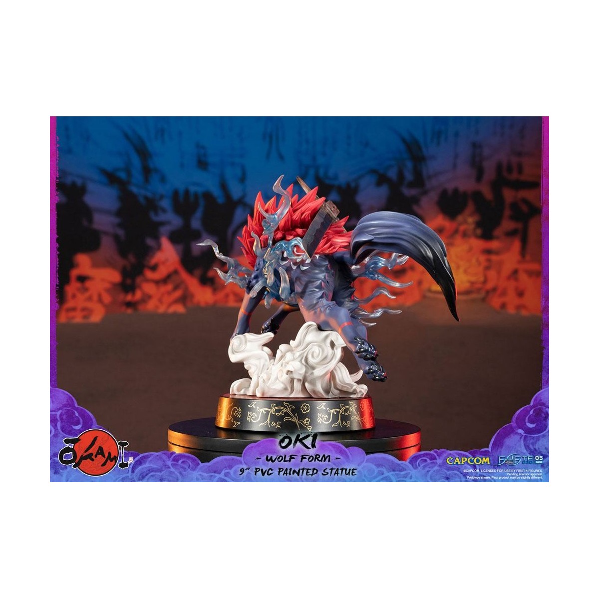 Erste 4 Figuren Okami - OKI Wolf Form PVC Statuette