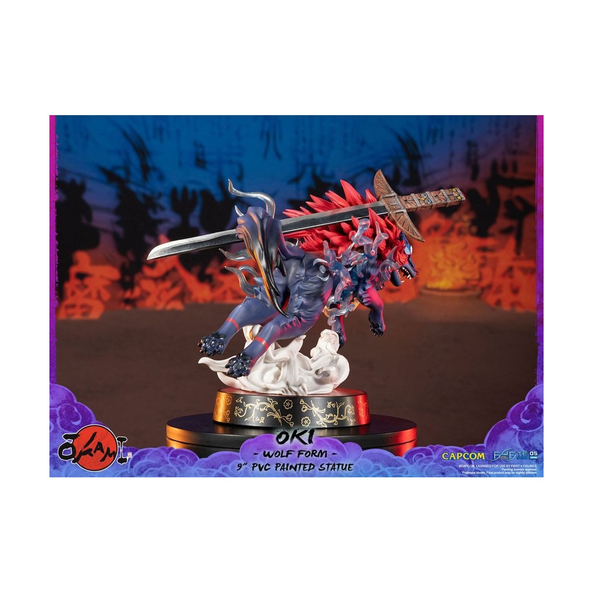 Erste 4 Figuren Okami - OKI Wolf Form PVC Statuette
