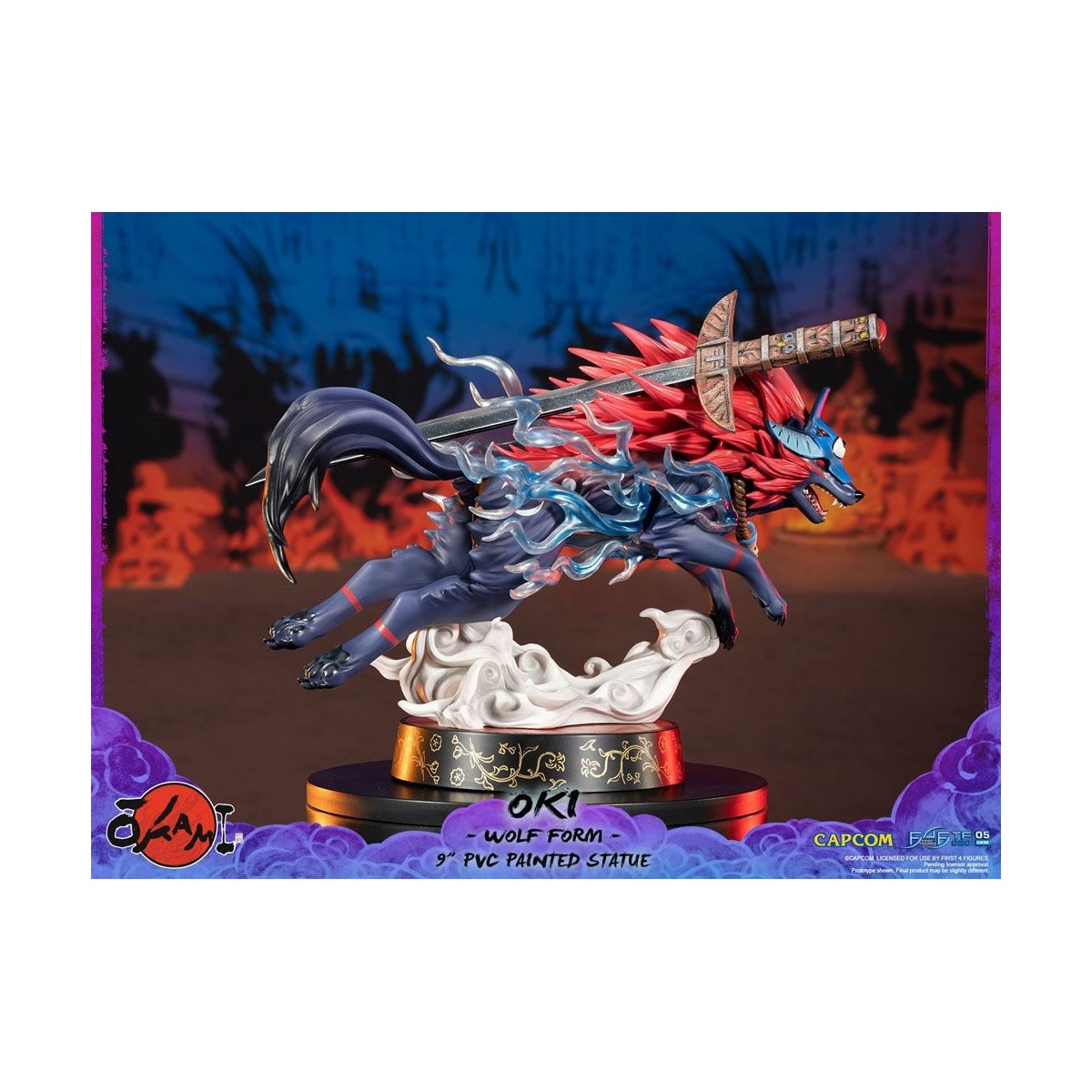 Erste 4 Figuren Okami - OKI Wolf Form PVC Statuette