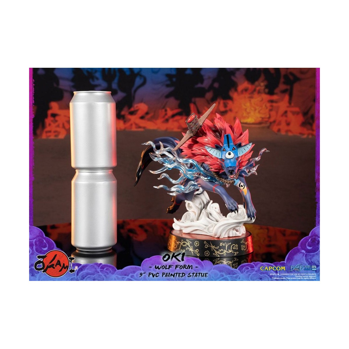 Erste 4 Figuren Okami - OKI Wolf Form PVC Statuette