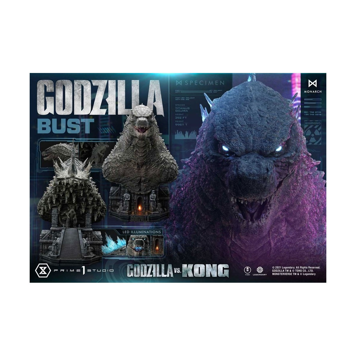 Prime 1 Studio - Godzilla Büste - Godzilla vs Kong Bonus Version