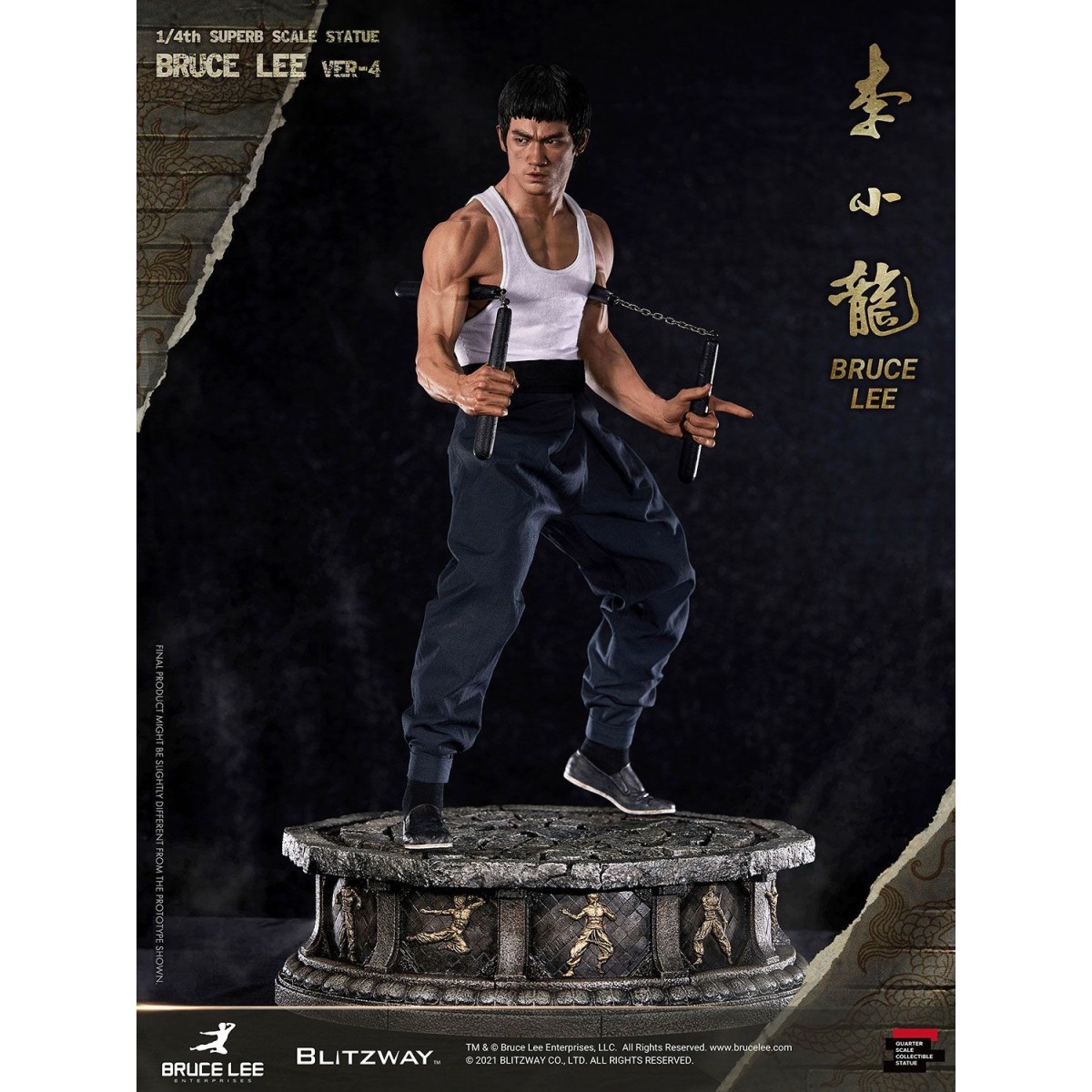 Blitzway - Bruce Lee-Statuette 1/4 80. Jahrestag Tribute - 55 cm