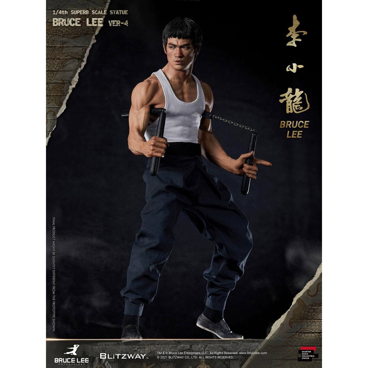 Blitzway - Bruce Lee-Statuette 1/4 80. Jahrestag Tribute - 55 cm