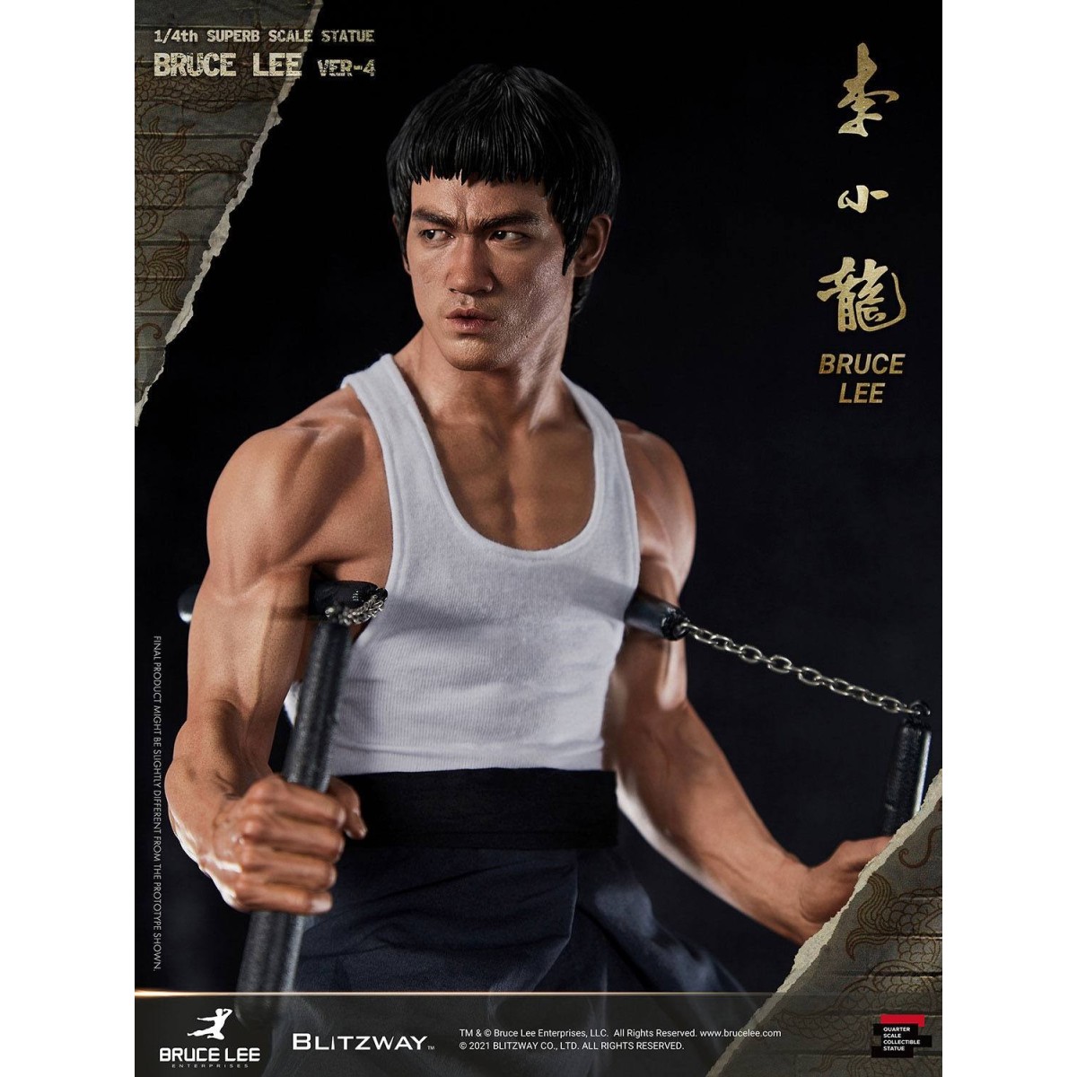 Blitzway - Bruce Lee-Statuette 1/4 80. Jahrestag Tribute - 55 cm