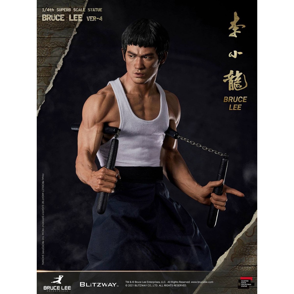 Blitzway - Bruce Lee-Statuette 1/4 80. Jahrestag Tribute - 55 cm