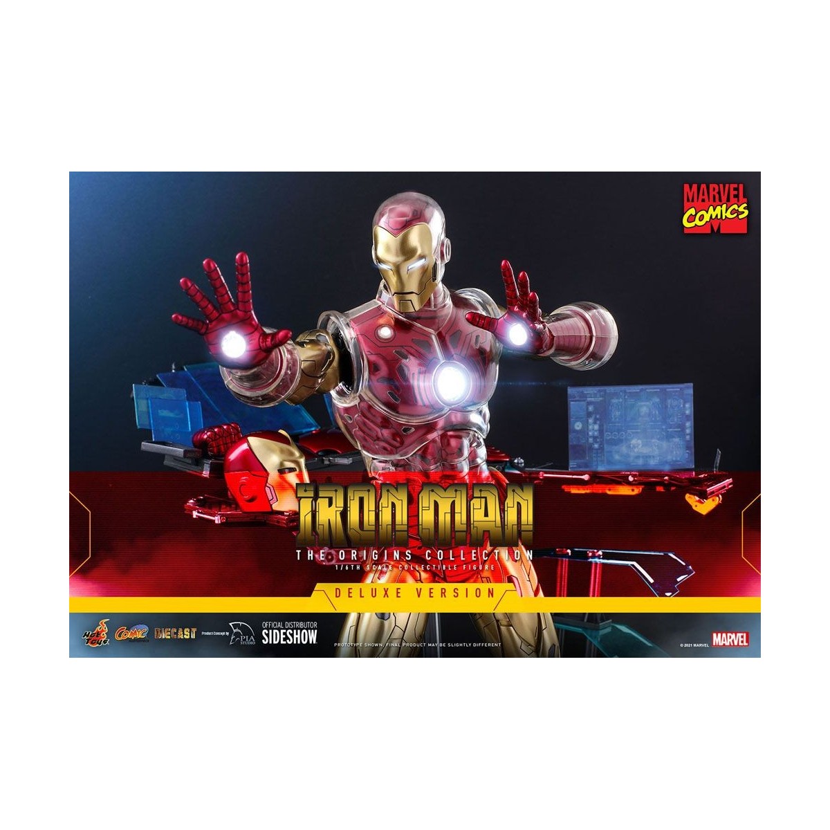 Hot Toys - Iron Man Deluxe Version - Marvel The Origins Collection Comic Masterpiece Figur 1/6