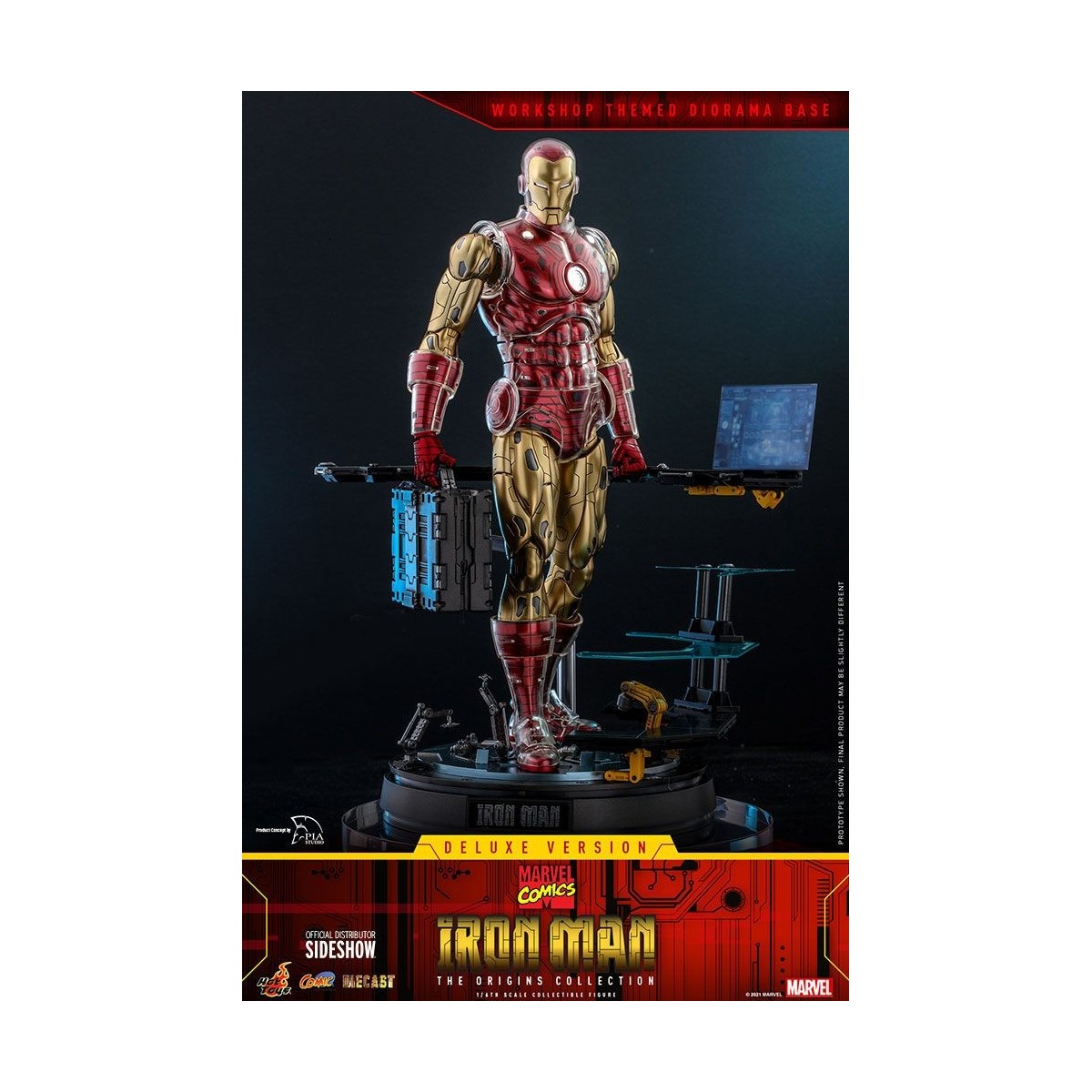 Hot Toys - Iron Man Deluxe Version - Marvel The Origins Collection Comic Masterpiece Figur 1/6