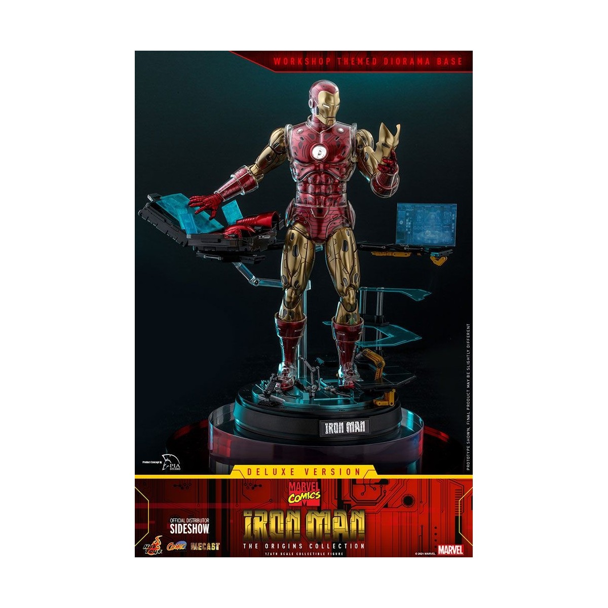 Hot Toys - Iron Man Deluxe Version - Marvel The Origins Collection Comic Masterpiece Figur 1/6