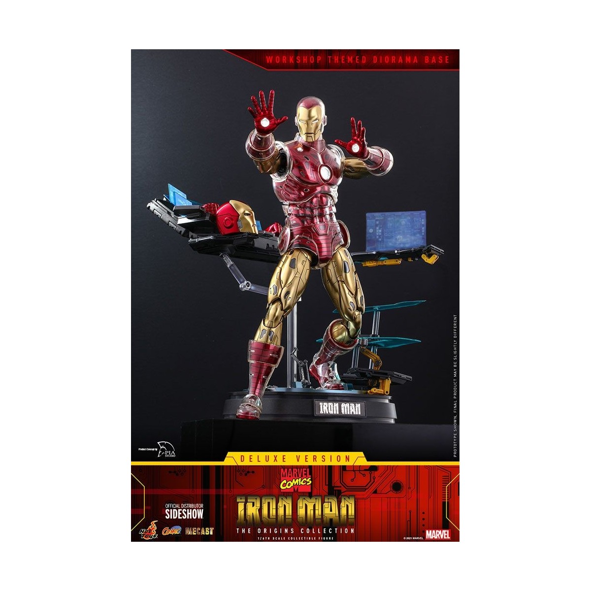 Hot Toys - Iron Man Deluxe Version - Marvel The Origins Collection Comic Masterpiece Figur 1/6