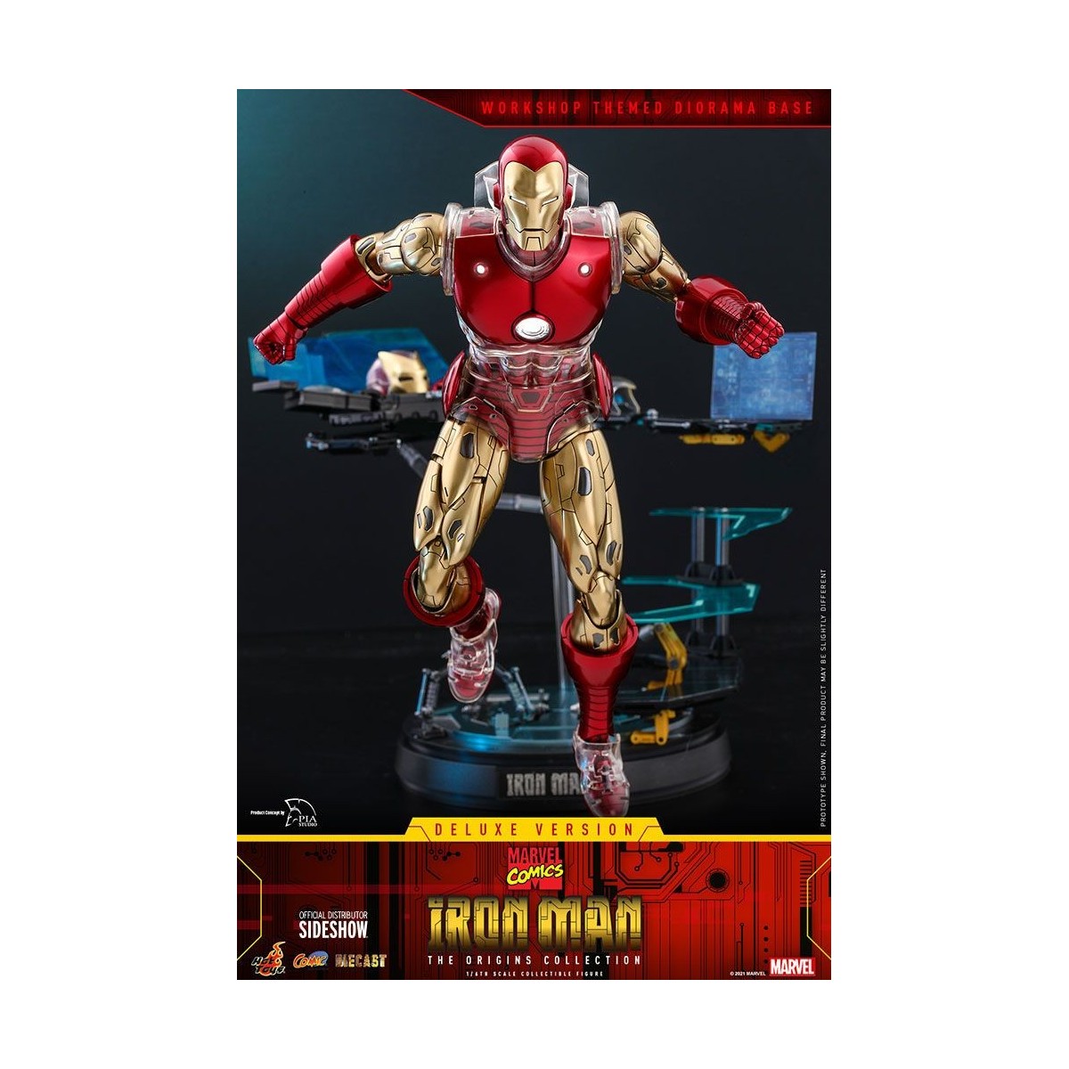Hot Toys - Iron Man Deluxe Version - Marvel The Origins Collection Comic Masterpiece Figur 1/6