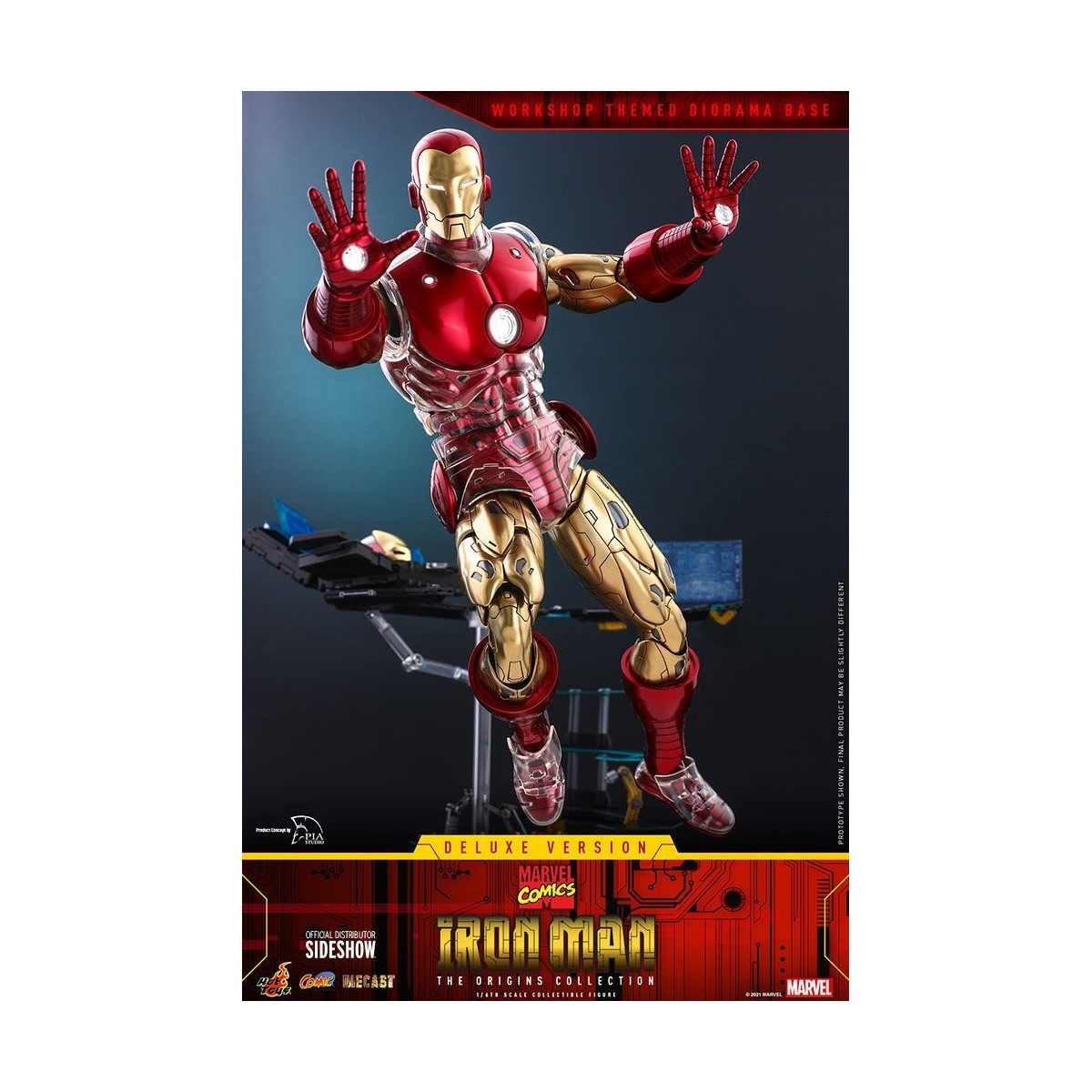 Hot Toys - Iron Man Deluxe Version - Marvel The Origins Collection Comic Masterpiece Figur 1/6