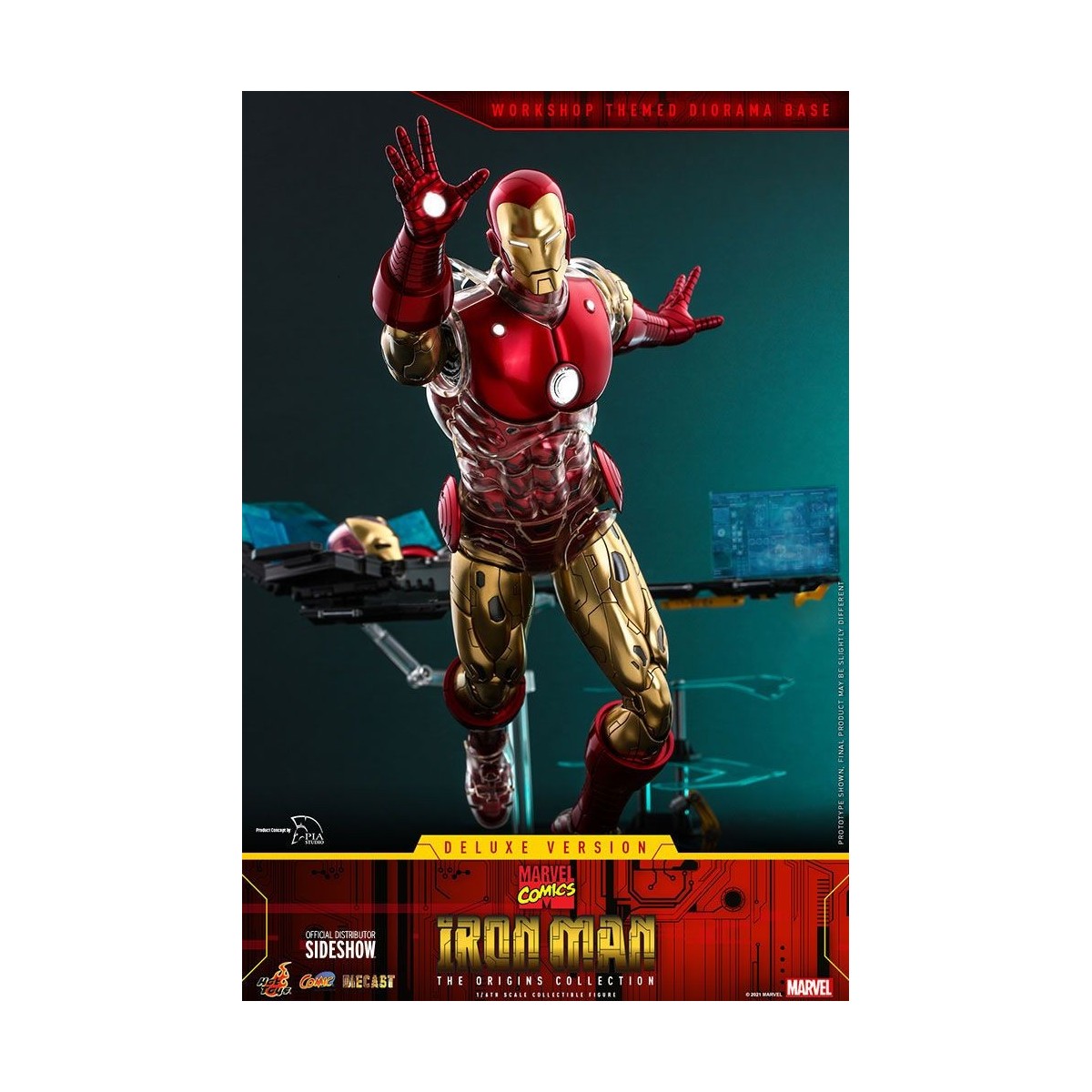 Hot Toys - Iron Man Deluxe Version - Marvel The Origins Collection Comic Masterpiece Figur 1/6