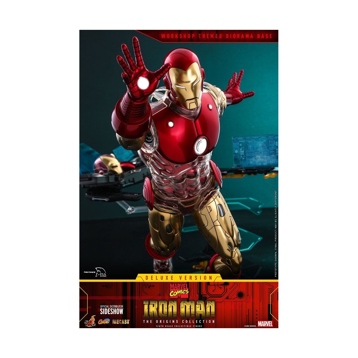 Hot Toys - Iron Man Deluxe Version - Marvel The Origins Collection Comic Masterpiece Figur 1/6