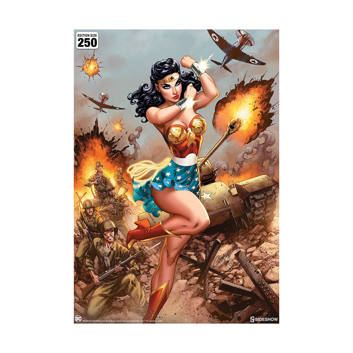 DC Comics Druck - Kunstdruck Wonder Woman WWII - J Scott Campbell 46 x 61 cm - ungerahmt