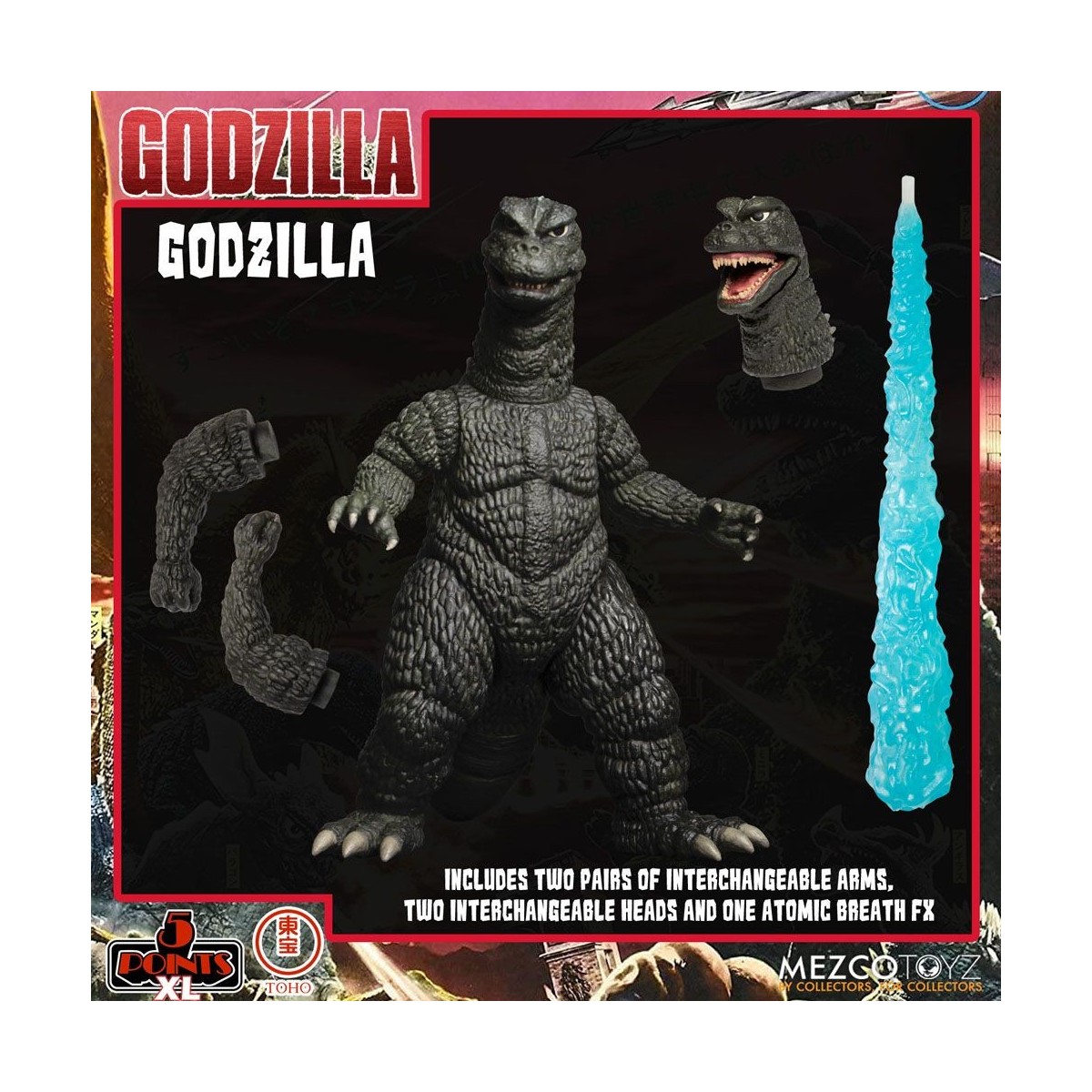 Mezco 5 Punkte XL Deluxe Box Set Runde 1 - Godzilla: Die Invasoren greifen an