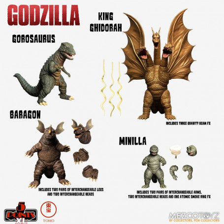 Mezco 5 Punkte XL Deluxe Box Set Runde 2 - Godzilla: Invaders Attack