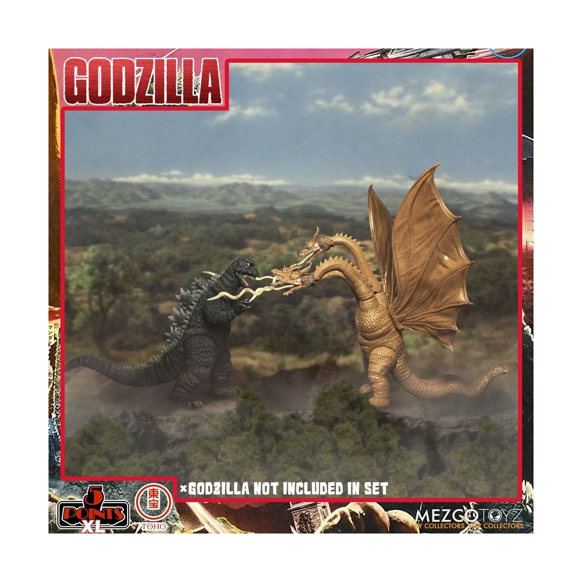 Mezco 5 Punkte XL Deluxe Box Set Runde 2 - Godzilla: Invaders Attack