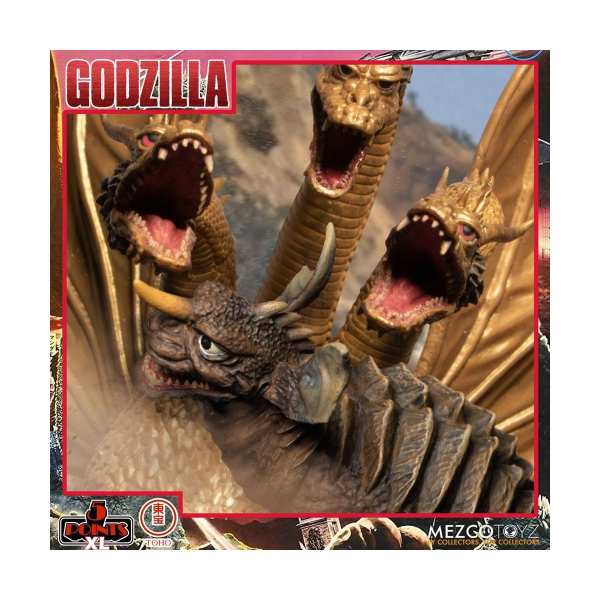 Mezco 5 Punkte XL Deluxe Box Set Runde 2 - Godzilla: Invaders Attack