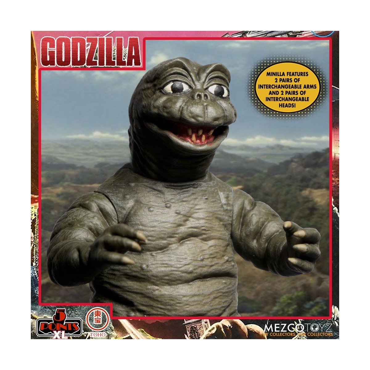 Mezco 5 Punkte XL Deluxe Box Set Runde 2 - Godzilla: Invaders Attack