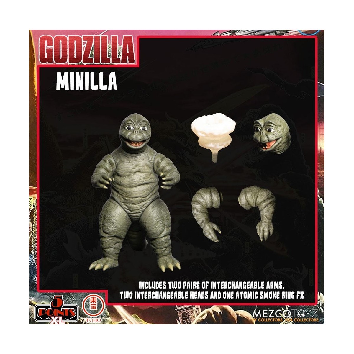 Mezco 5 Punkte XL Deluxe Box Set Runde 2 - Godzilla: Invaders Attack
