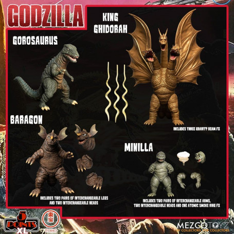 Mezco 5 Punkte XL Deluxe Box Set Runde 2 - Godzilla: Invaders Attack