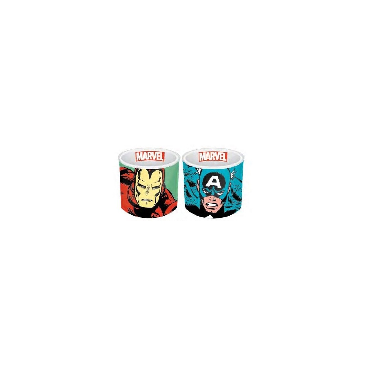 Marvel Comics - Set aus 2 Keramik-Eierbechern Iron Man & Captain America