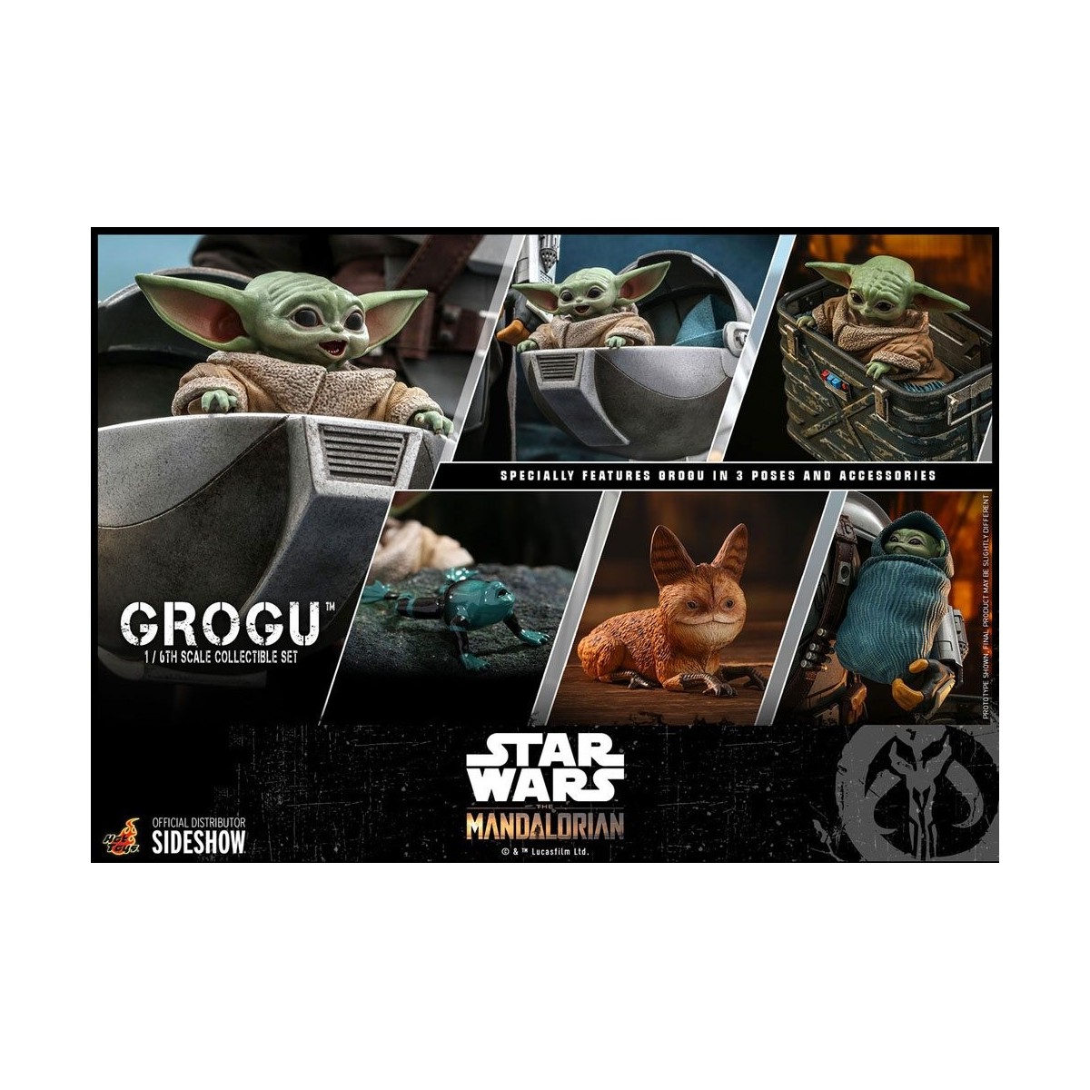 Hot Toys Star Wars - Der Mandalorianer - Grogu 1/6 Packung mit 3 Figuren