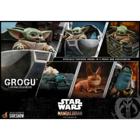 Hot Toys Star Wars - Der Mandalorianer - Grogu 1/6 Packung mit 3 Figuren