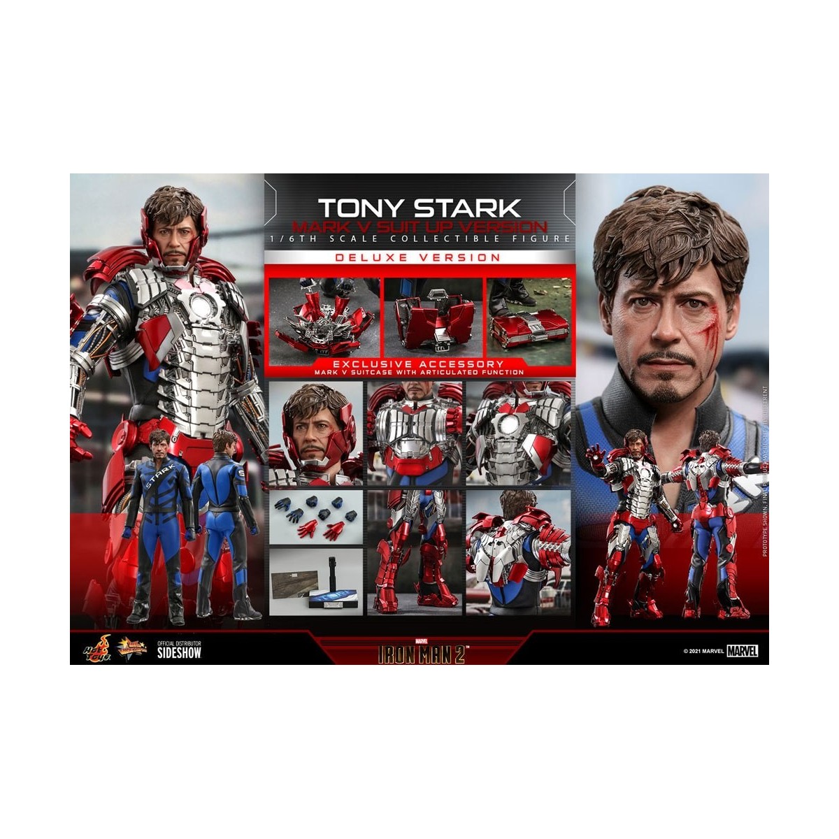 Hot Toys Iron Man 2 - Mark V Anzug Up Deluxe Version 1/6