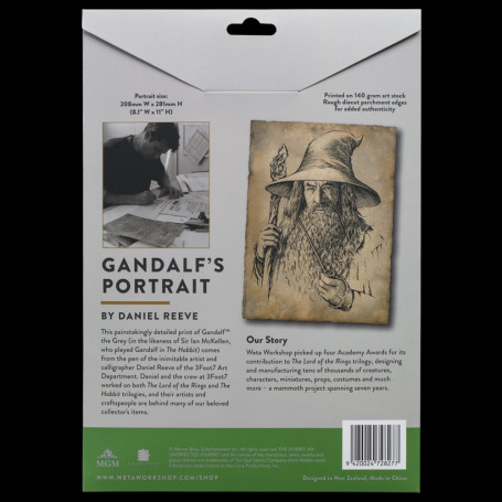 Weta - Gandalf Portrait Druck - Der Hobbit Eine Unerwartete Reise Kunstdruck