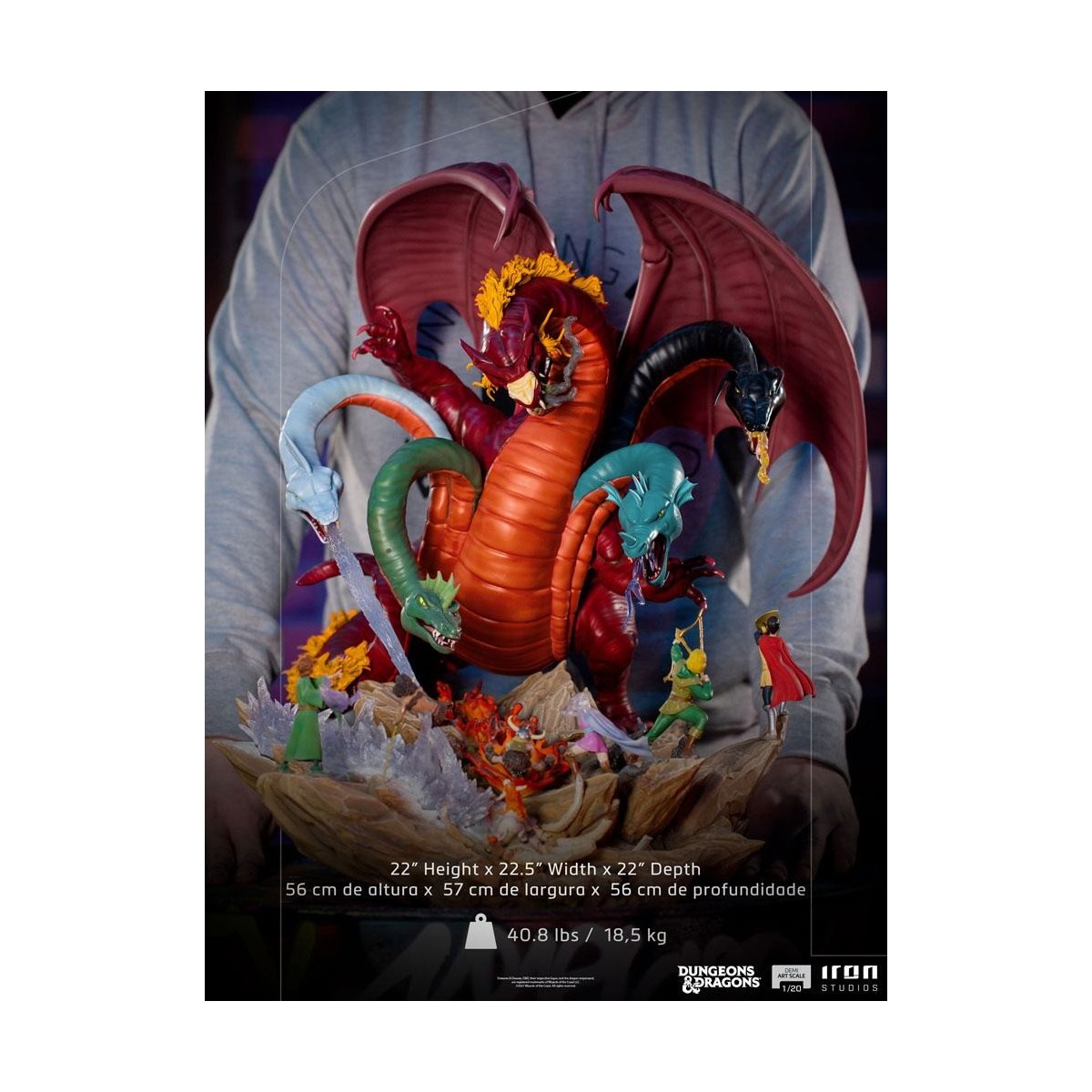Iron Studios Dungeons & Dragons - 1/20 Half Art Scale Tiamat Schlacht Statuette