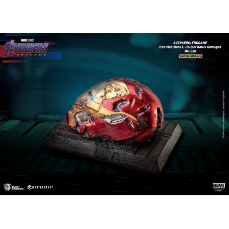 Beast Kingdom - Avengers Endgame Master Craft Iron Man Mark50 Helm Schlacht beschädigt