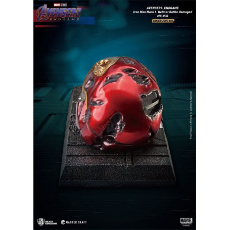 Beast Kingdom - Avengers Endgame Master Craft Iron Man Mark50 Helm Schlacht beschädigt