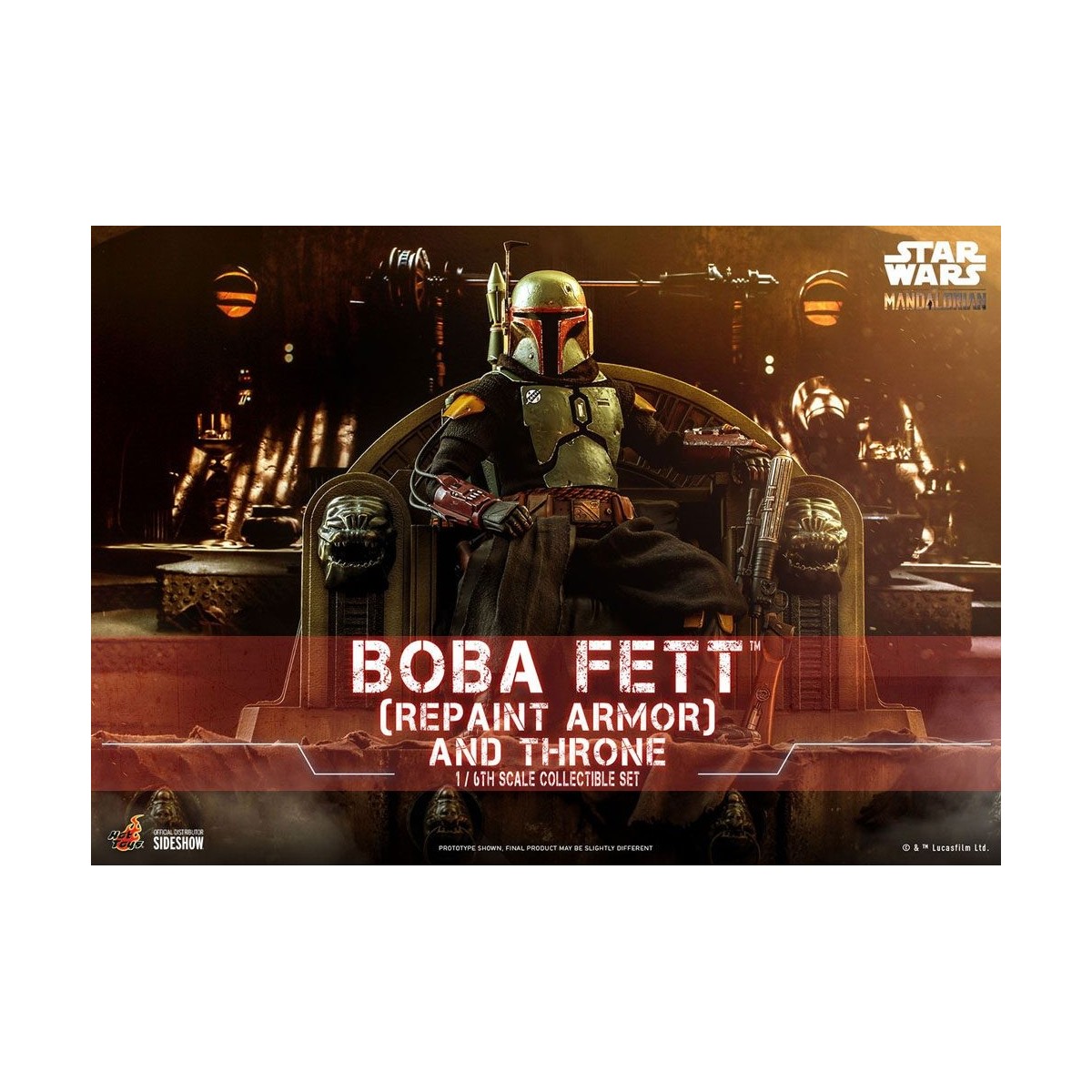 Hot Toys Star Wars The Mandalorian - Boba Fett (Repaint Rüstung) und Thron 1/6 Movie Masterpiece