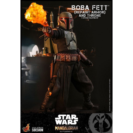 Hot Toys Star Wars The Mandalorian - Boba Fett (Repaint Rüstung) und Thron 1/6 Movie Masterpiece