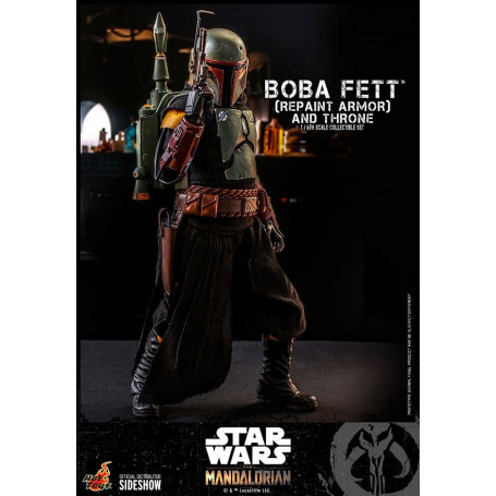 Hot Toys Star Wars The Mandalorian - Boba Fett (Repaint Rüstung) und Thron 1/6 Movie Masterpiece