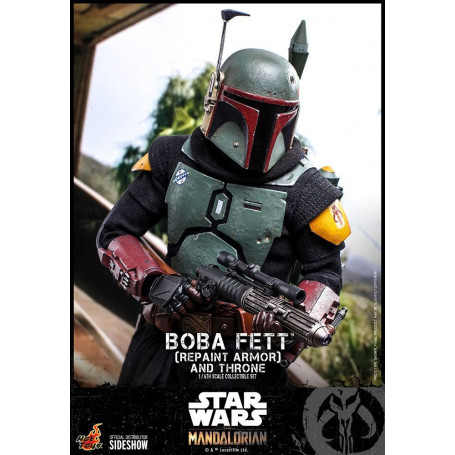 Hot Toys Star Wars The Mandalorian - Boba Fett (Repaint Rüstung) und Thron 1/6 Movie Masterpiece