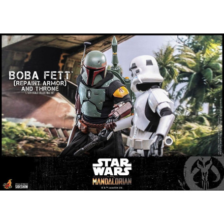 Hot Toys Star Wars The Mandalorian - Boba Fett (Repaint Rüstung) und Thron 1/6 Movie Masterpiece