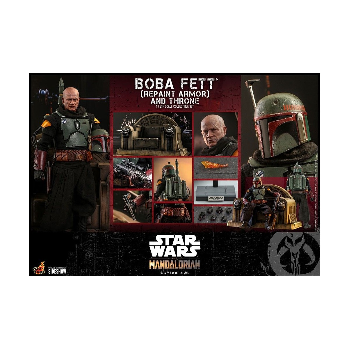 Hot Toys Star Wars The Mandalorian - Boba Fett (Repaint Rüstung) und Thron 1/6 Movie Masterpiece