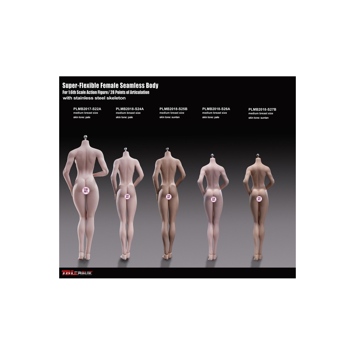 Phicen - TBLeague 1/6 Scale Female Super-Flexible Seamless Body - Kleiner brauner Body mit mittleren Cups