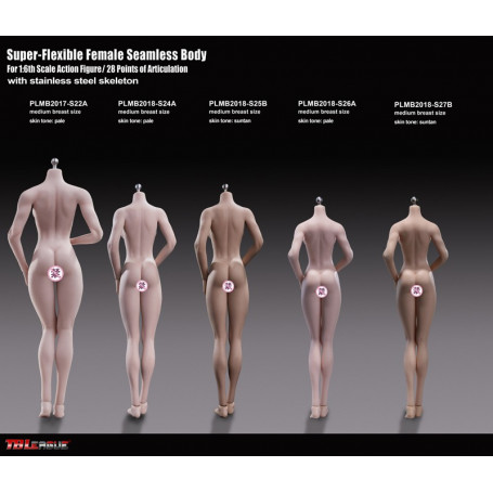 Phicen - TBLeague 1/6 Scale Female Super-Flexible Seamless Body - Kleiner brauner Body mit mittleren Cups