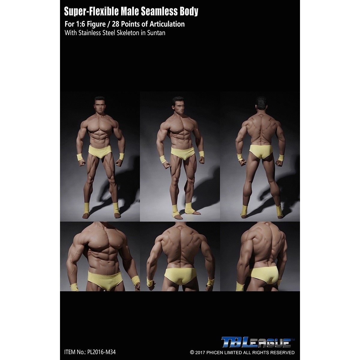 Phicen - TBLeague 1/6 Scale Super-Flexible Male Seamless Body - Sehr gebräunter Körper