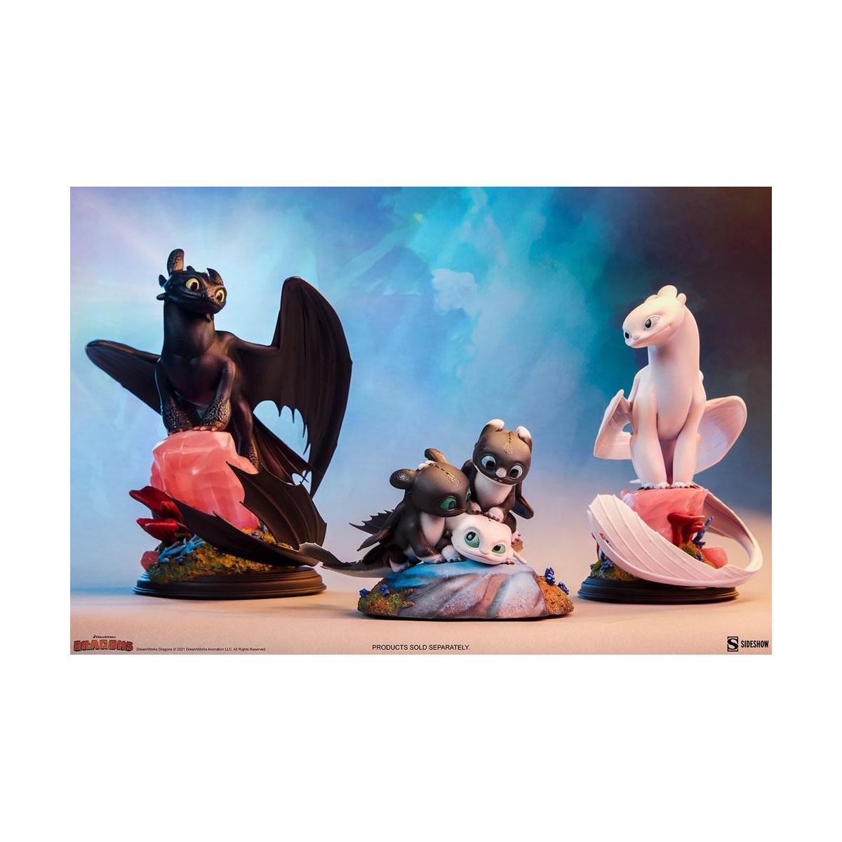 Sideshow Dragons 3 Pfeil, Pirouette und Vifagile Statuette - Die Verborgene Welt