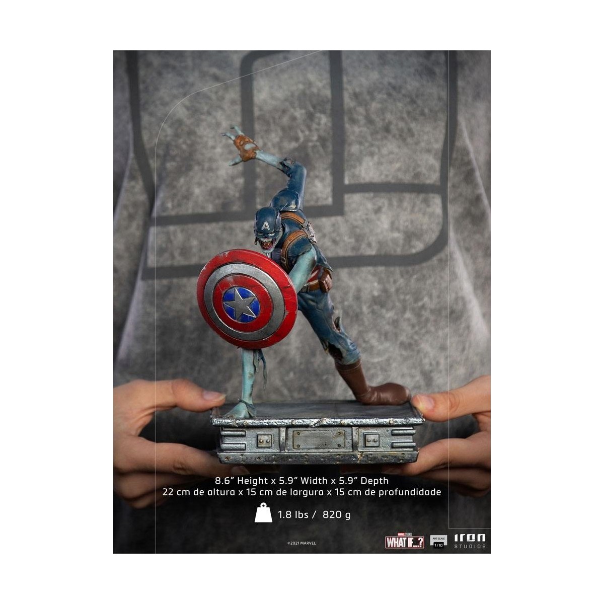 Iron Studios Marvel - Was wäre wenn...? Captain America Zombie Statuette 1/10 Kunst Maßstab