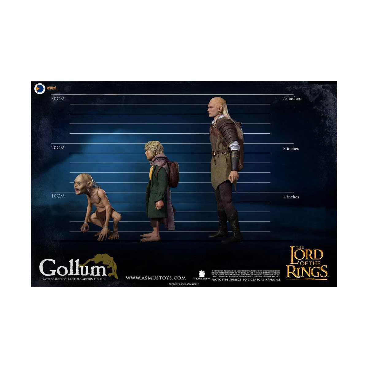 Asmus Toys - Der Herr der Ringe 1/6 Gollum Figur - LOTR