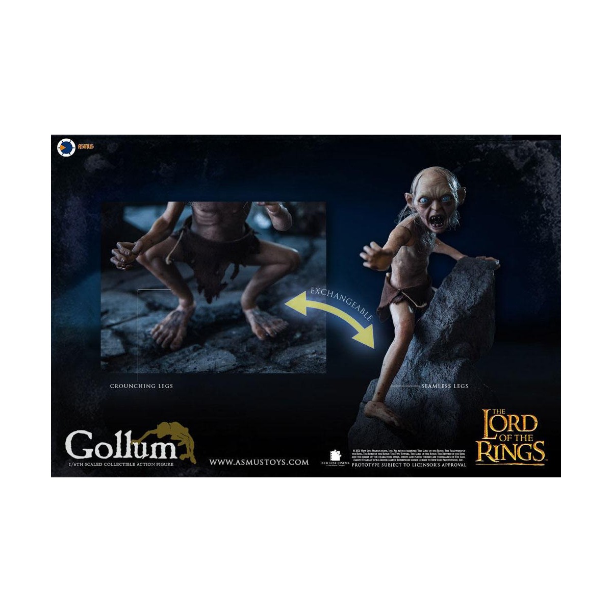 Asmus Toys - Der Herr der Ringe 1/6 Gollum Figur - LOTR