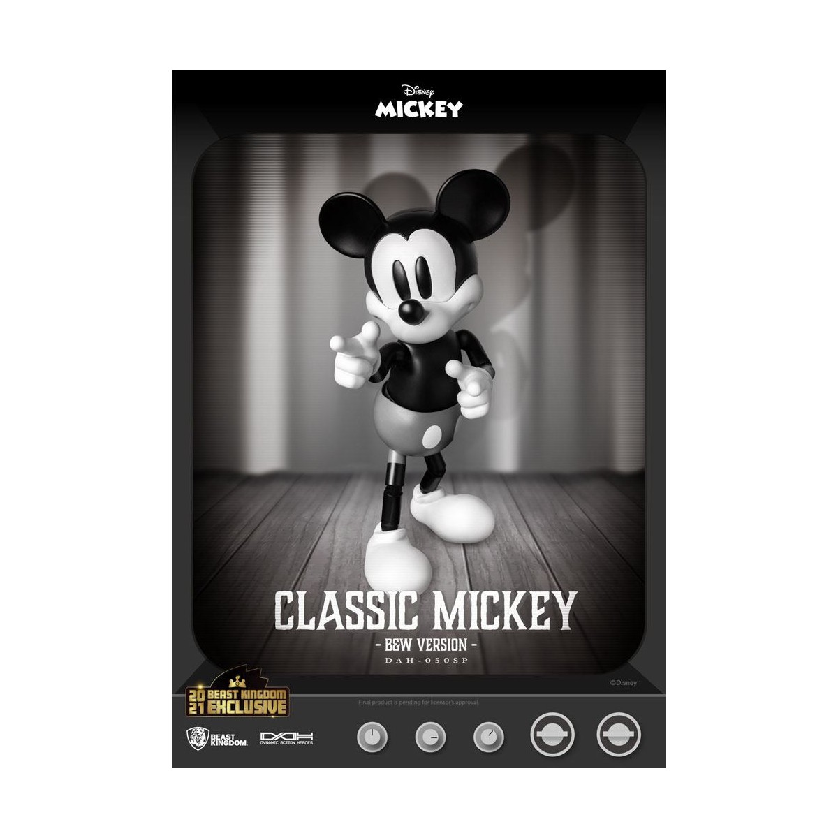 Beast Kingdom Disney Classic Figurine - Mickey Classic B&W Version - Dynamic Action Heroes 1/9