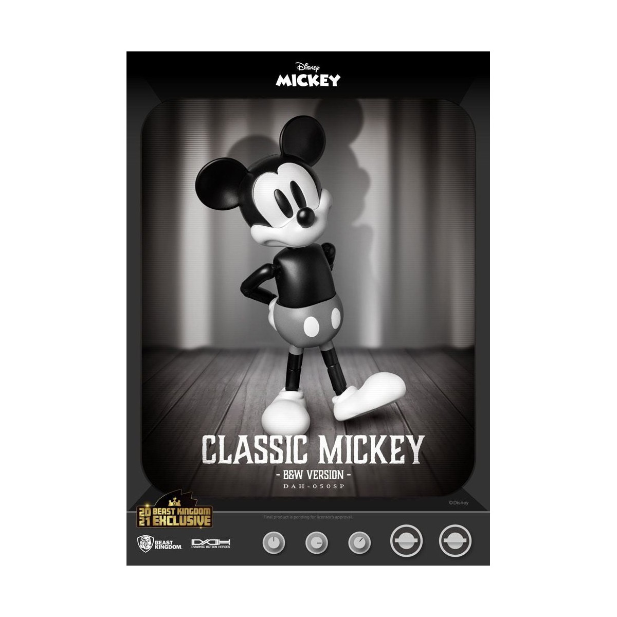 Beast Kingdom Disney Classic Figurine - Mickey Classic B&W Version - Dynamic Action Heroes 1/9