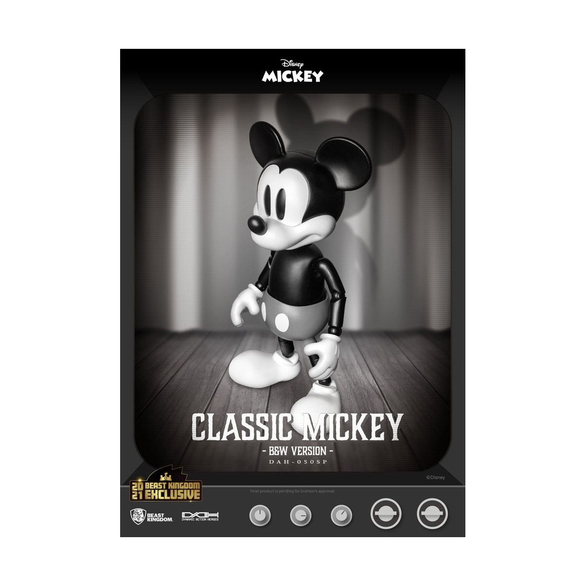 Beast Kingdom Disney Classic Figurine - Mickey Classic B&W Version - Dynamic Action Heroes 1/9